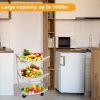 Multi Tiers Fruit Vegetable Storage Basket with Rolling Wheels for Kitchen