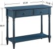 DS-HOMEPORT Solid Wood Sofa Table; Wooden Farmhouse Console Tables with Storage Shelf; Wood Entryway Table with Drawers; 35.43'' x 13.78'' x 30.31'' I
