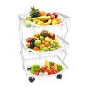Multi Tiers Fruit Vegetable Storage Basket with Rolling Wheels for Kitchen
