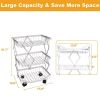 Multi Tiers Fruit Vegetable Storage Basket with Rolling Wheels for Kitchen