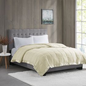 Lightweight Down Alternative Blanket with Satin Trim (Color: as Pic)